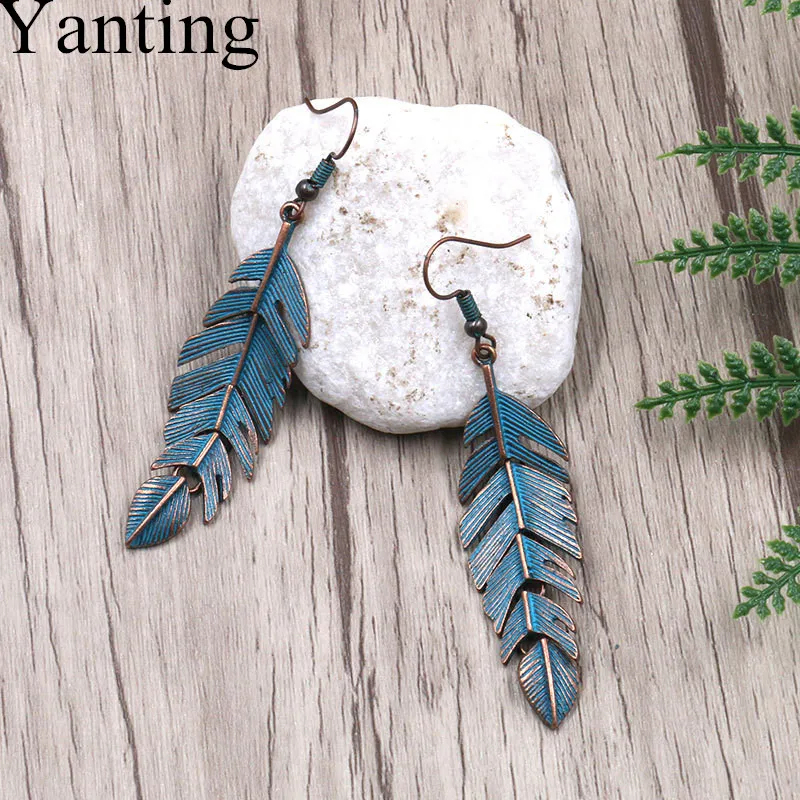 

Yanting Ethnic Earrings For Women Vintage Leaf Long Dangle Earrings 2018 Simple Design Female Party Jewelry Gift 0191