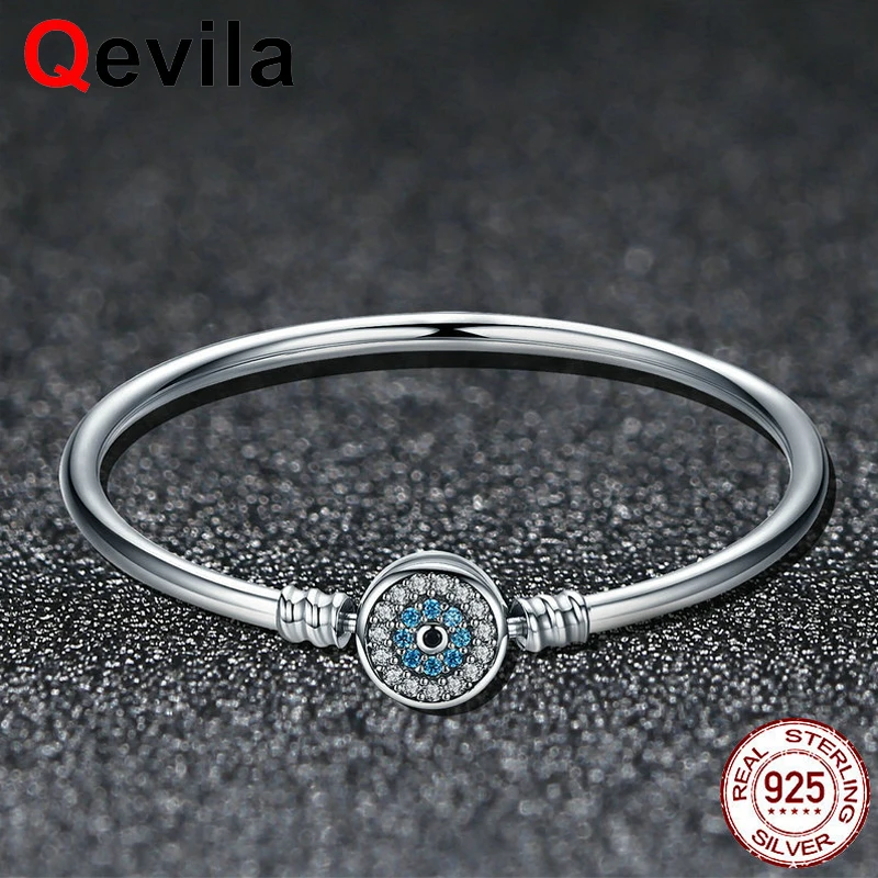 

Qevila New Fashion Bracelets 100% 925 Sterling Silver Bracelets and Bangles For Women AAA Zircon Charm bracelets Women Jewelry