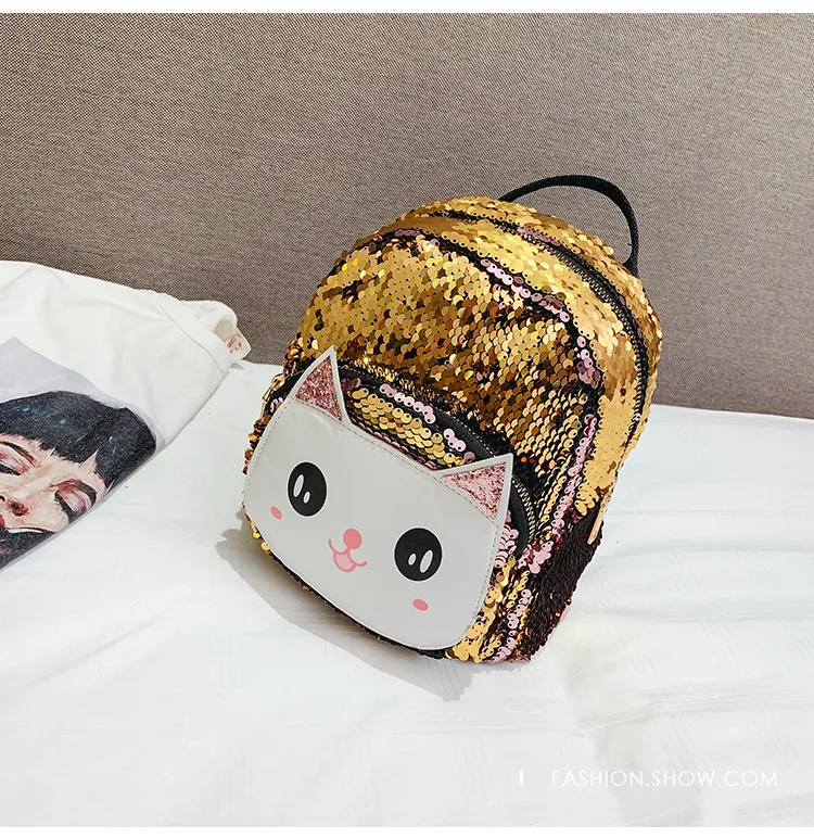 2019 Nova 3D Lantejoula crianças saco mochila
