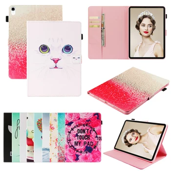

White Cat For Apple iPad Air 2 9.7 Inch Printed Case Cover Leather Flip Stand PU Leather Case For iPad Air 2 iPad 6 tablet cases