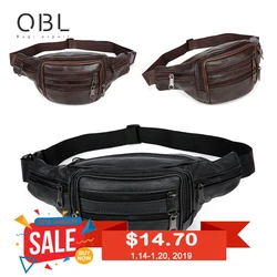 QiBoLu Cow Genuine Leather Waist Pack Fanny Pack Bum Belt Bag Men Pouch Pochetes Bolso Cintura Marsupio Uomo Banane Sac MBA59 QiBoLu Cow Genuine Leather Waist Pack Fanny Pack Bum Belt Bag Men Pouch Pochetes Bolso Cintura Marsupio Uomo Banane Sac MBA59