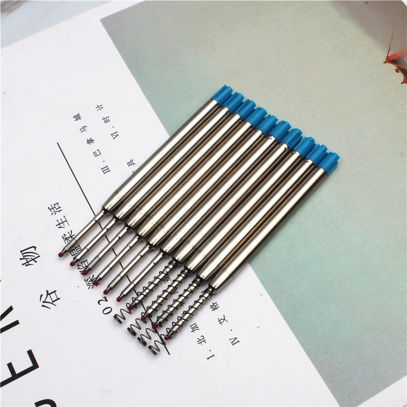 [4Y4A] 100pcs Metal Cartridge Ballpoint G2 refill Standard size Writing Lead size 0.99mm Stationery Accessories Pen Parts