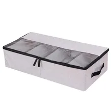 New Detachable Foldable Shoe Storage Box Wardrobe Closet Organizer For Sock Bra Underwear Linen Cotton UnderBed Organizer Box