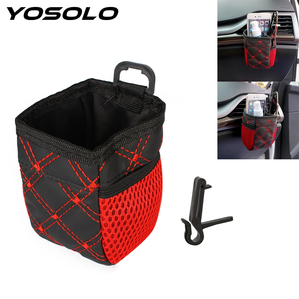 YOSOLO Red Pocket Organizer Phone Holder Grid Net Car Outlet Storage Bag Holder Accessory hanging Bag YOSOLO Red Pocket Organizer Phone Holder Grid Net Car Outlet Storage Bag Holder Accessory hanging Bag