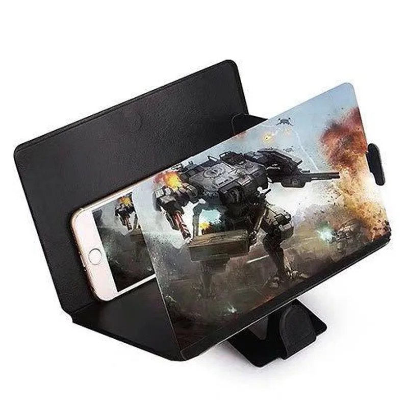 3D leather mobile phone video amplifier 8 inch HD eye protection treasure creative new lazy bracket magnifying glass video eye