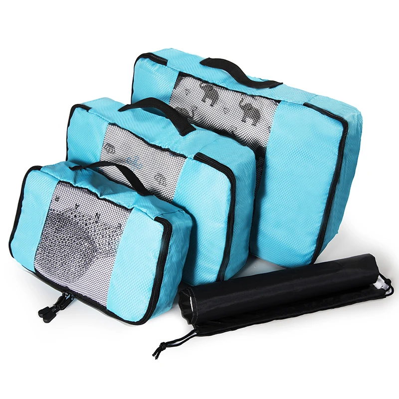 

QINYIN Men and Women Luggage Travel Bags packing cubes 3pcs/set Fashion Double Zipper Waterproof Polyester Bags