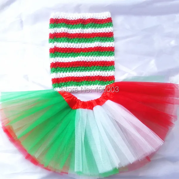 Новая года шифоновая юбка зеленая и красная и белая для маленьких девочек Набор одежда для девочек рождественская одежда