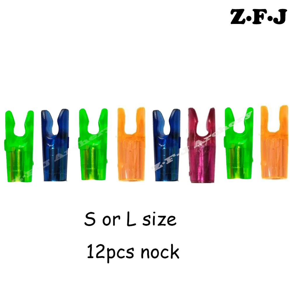 12Pcs Archery Pin Nocks S L Size Arrow Nock For Carbon Fiberglass Arrow