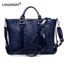 Роскошная Большая вместительная сумка, высокое качество, крокодиловый узор, кожа, женские сумки через плечо, женские сумки через плечо