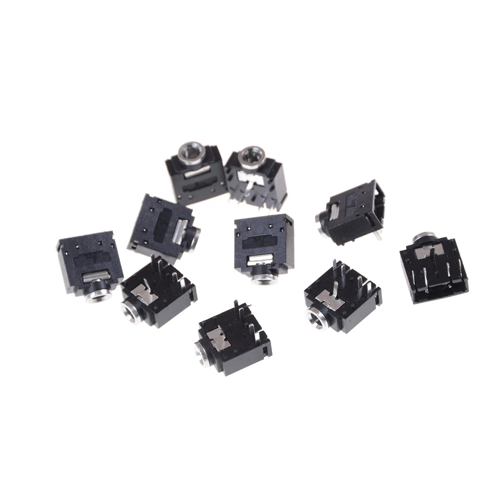 

10pcs/lot 5 Pin 3.5mm Audio Jack Socket PCB Panel Mount for Headphone PCB Mount Stereo Jack Wholesale