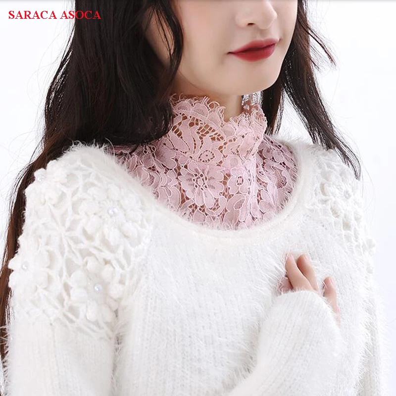 

Wholesale Retial New Fashion Lace False Collar Ladies All-Match Adjustable Elastic Detachable Shirt Fake Collars Women's