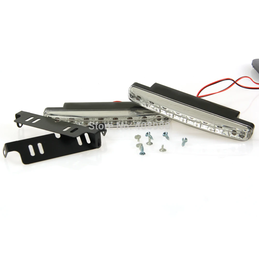 Car Truck Van Daytime Running Light Head Lamp White 8 LED DRL Daylight