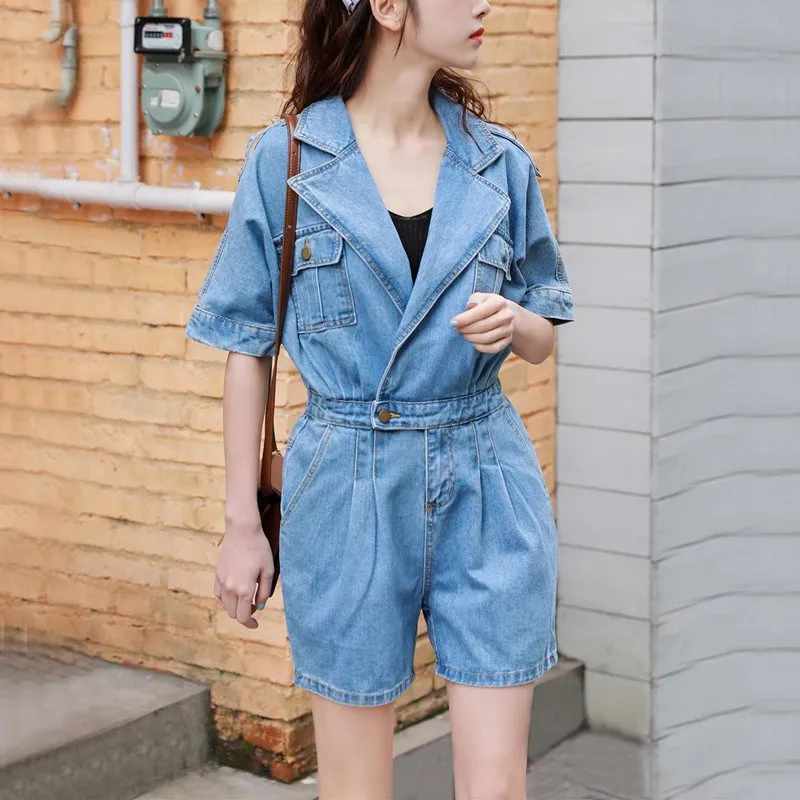 Hot Sale Fashion Streetwear Denim Overalls Women 2019 Summer Short Sleeve Bodysuit High Waist Jeans Romper Wide Leg Jumpsuit Hot Sale Fashion Streetwear Denim Overalls Women 2019 Summer Short Sleeve Bodysuit High Waist Jeans Romper Wide Leg Jumpsuit
