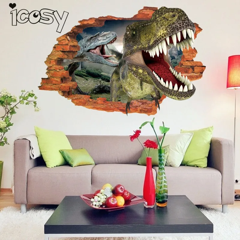 Icosy 3D веселые магниты на холодильник для детской комнаты динозавров Форма Home Decor Wall Стикеры номер магниты на холодильник Детские подарки