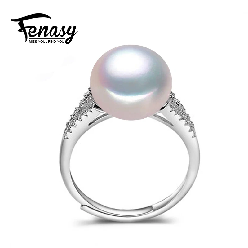 

FENASY natural plant freshwater pearl ring 925 Sterling Silver Ring cultured genuine Real Pearl Rings For Women Wedding Ring