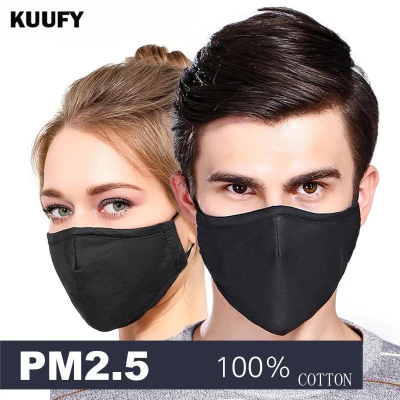 

Adult Cotton PM2.5 Anti Haze Mask+22pcs 5 layer carbon filter anti-dust Activated Windproof Mouth-muffle Flu Face mask