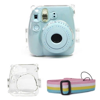

Crystal Transparent Protective Case Cover Pouch Shoulder Strap for Fuji Fujifilm Instax mini90 sp-2 sq-6 sq-10 wide300 Camera