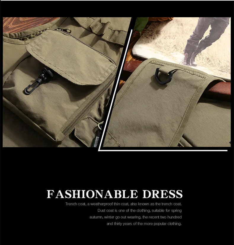 Colete de Secagem Viagem ao ar Acampamento sem Mangas Tamanho Grande Multi-bolso Masculino Rápida Adulto Livre Caminhadas Fotografia Pesca 7xl 10 Cheap Colet. trilha