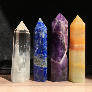 

natural quartz crystals and stones wand obelisk healing home decorations are powerful in energy