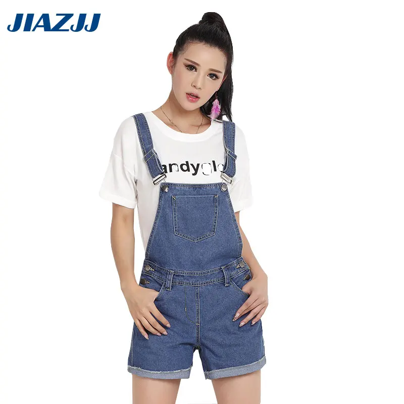The new 2017 summer overalls female jumpsuits big yards denim overalls