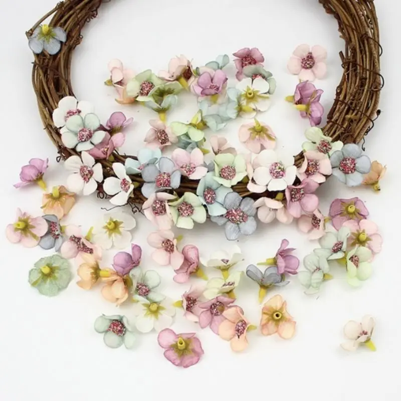 10Pcs/Set 2cm Multicolor Mini Artificial Daisy Flower Heads Sunflower For Wreath DIY Scrapbooking Wedding Party Decoration