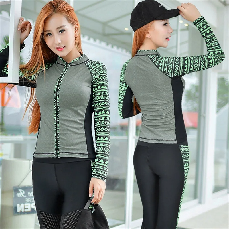 Plus Size Wetsuit Women Sexy Swimwear 4 Piece Swimsuit Print Swimming