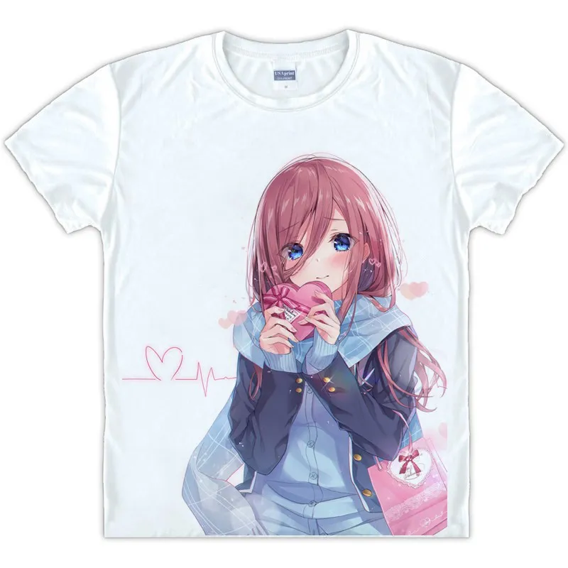 

New Anime The Quintessential Quintuplets Custom T-shirt Short Sleeve Unisex White Tee Top Go-Toubun no Hanayome Summer Shirt