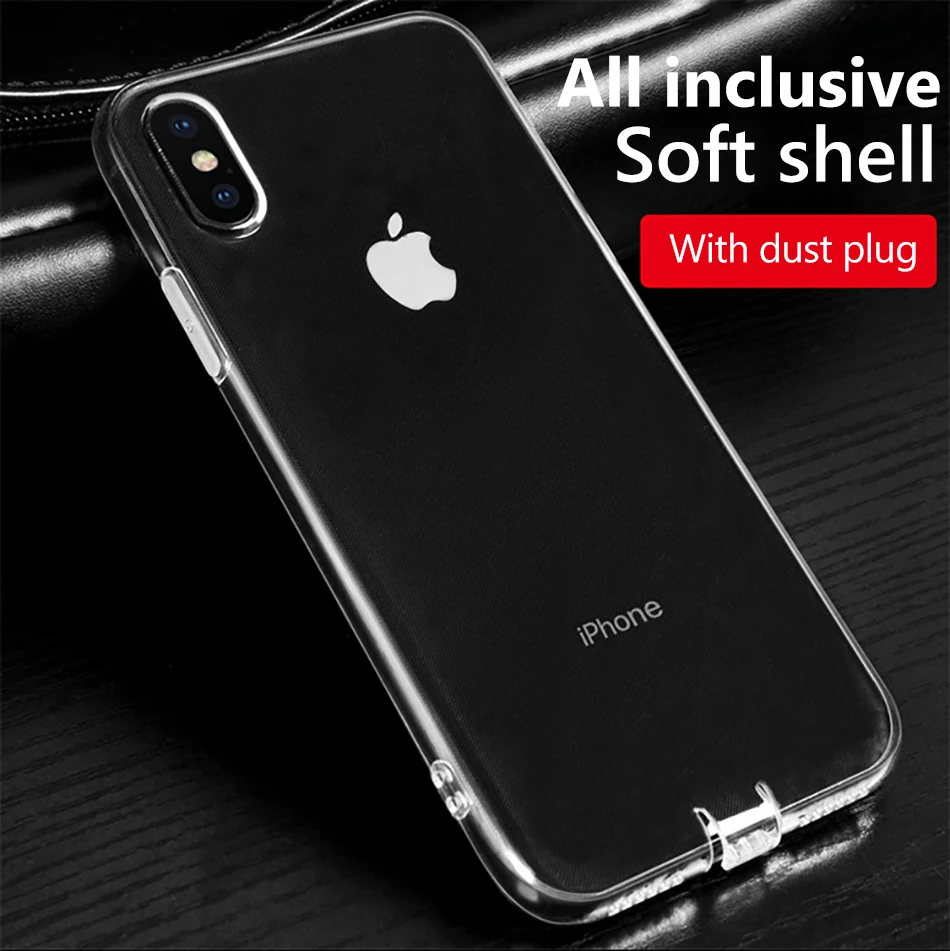 !ACCEZZ Transparent Thin TPU Case Cover Capa For iphone X XS XS MAX XR Phone Soft Protective Back Clear Shell Fundas Coque Cases (1)