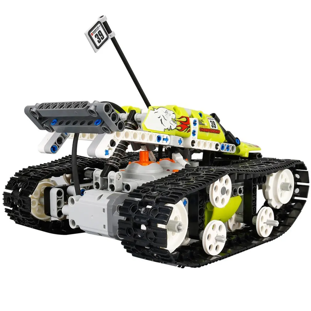 

402pcs DIY High Speed RC Tank Safety Plastic Remote Control Track Assemble Building Blocks Educational Toy for Children
