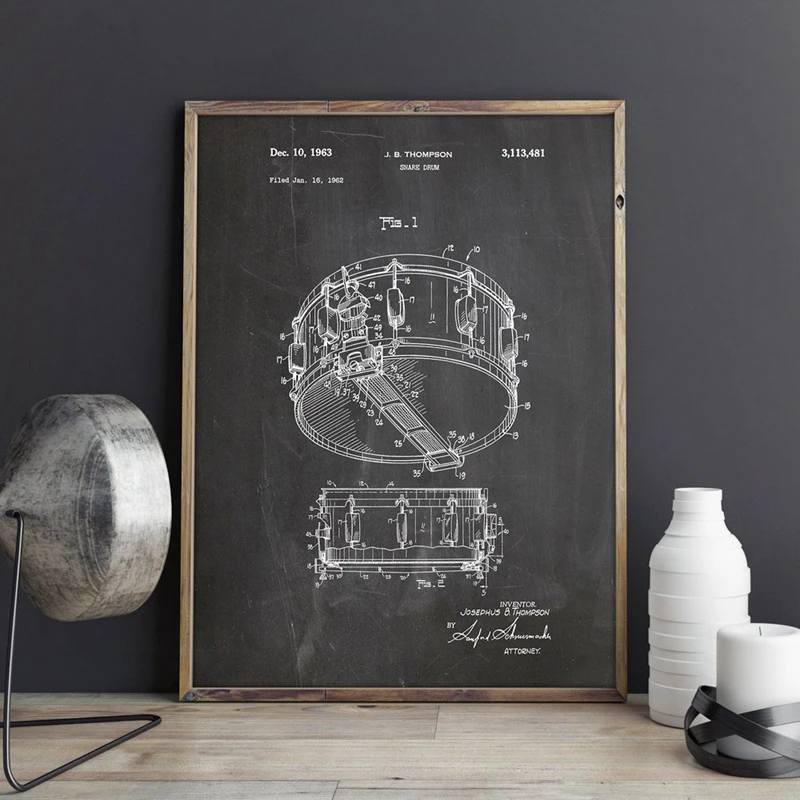 Snare Drum Patent Poster Print