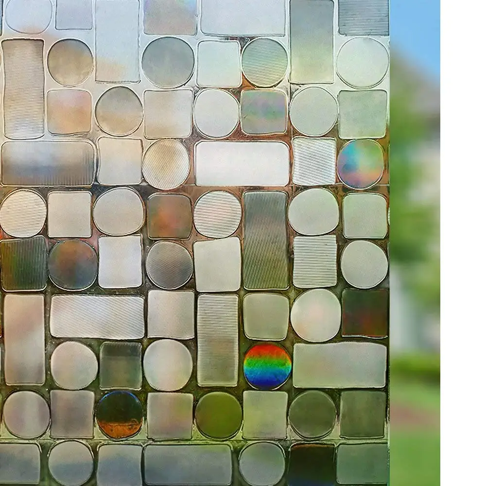 

Funlife 75/90x200cm 3D Geometry Pattern No Glue Static Cling Privacy Glass Decorative Window Films Vinyl Window Sticker