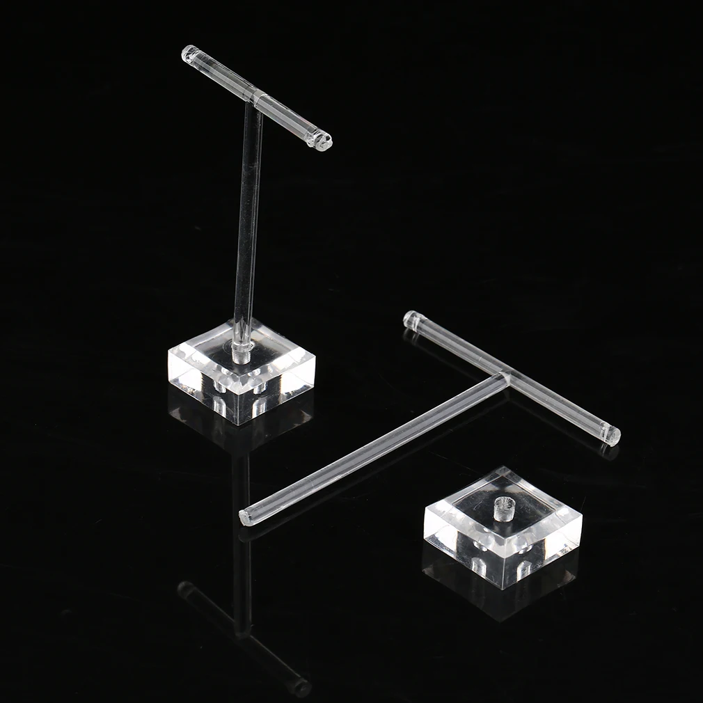 2pcs/pack Plastic Earrings Jewelry Display T Bar Stand Holder Storage Hanger Showcase Rack Jewelry Organizer