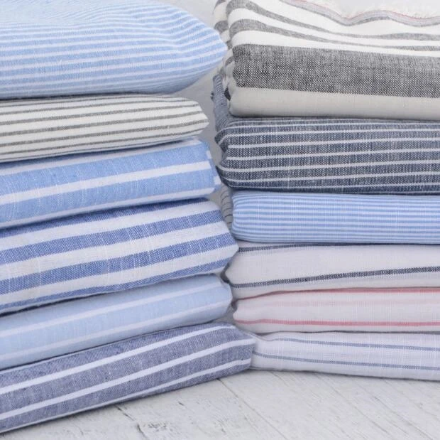 7colour Thin cotton woven stripes pajamas fabric shirt Party printing