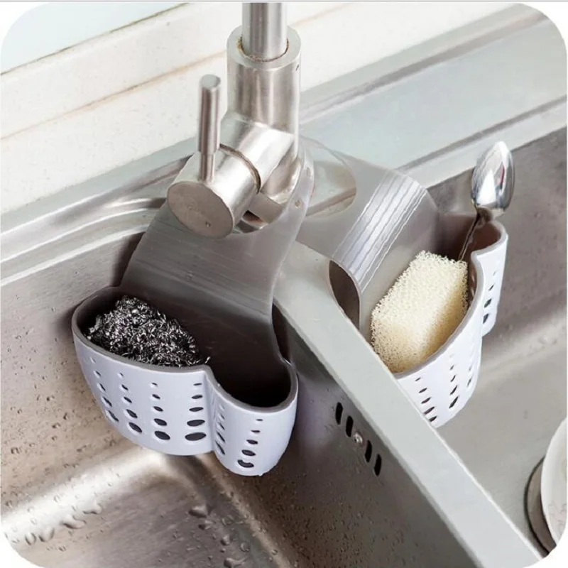 الإسفنج حقيبة التخزين 4 اللون الحمام البلاستيك تخزين BoxSink رف شماعات مزدوجة حقيبة للحمل الرف المنزلية المطبخ مستلزمات