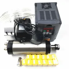 Станок ER11 1.5kw с водяным охлаждением шпинделя и 1500 Вт VFD и 80 мм зажим и насос охлаждающей воды и 7 шт. ER11 для поворотный стол с ЧПУ