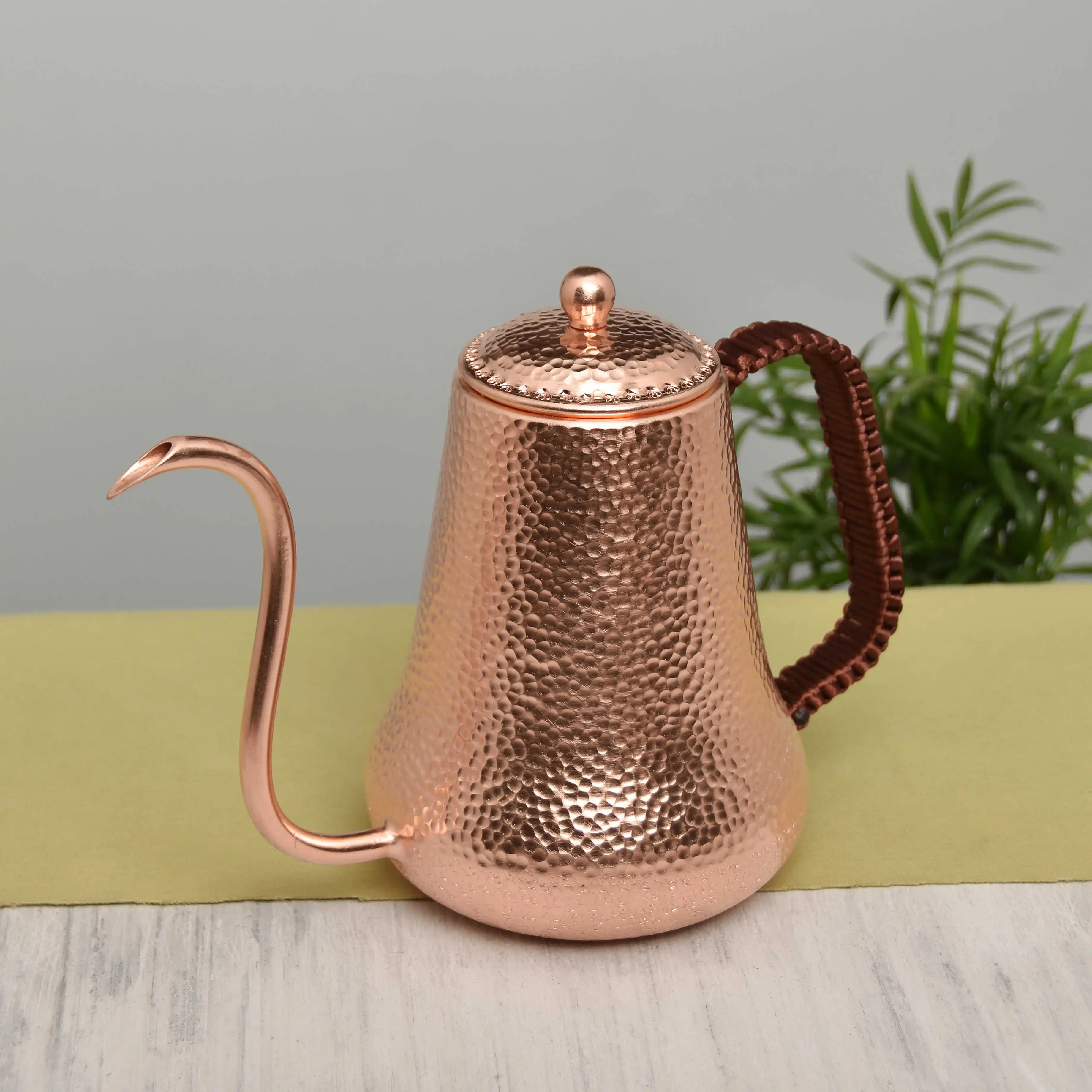 اليدوية التقليد النحاس النقي غرامة الفم إبريق قهوة باليد للضرب براد شاي coffeeware القهوة صانع كوب مجموعة