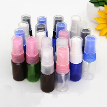 

50pcs Perfume Spray Sample Bottle Plastic Container Refillable Empty Water Mist Sprayer Cosmetic Packaging 10ml Colored Atomizer