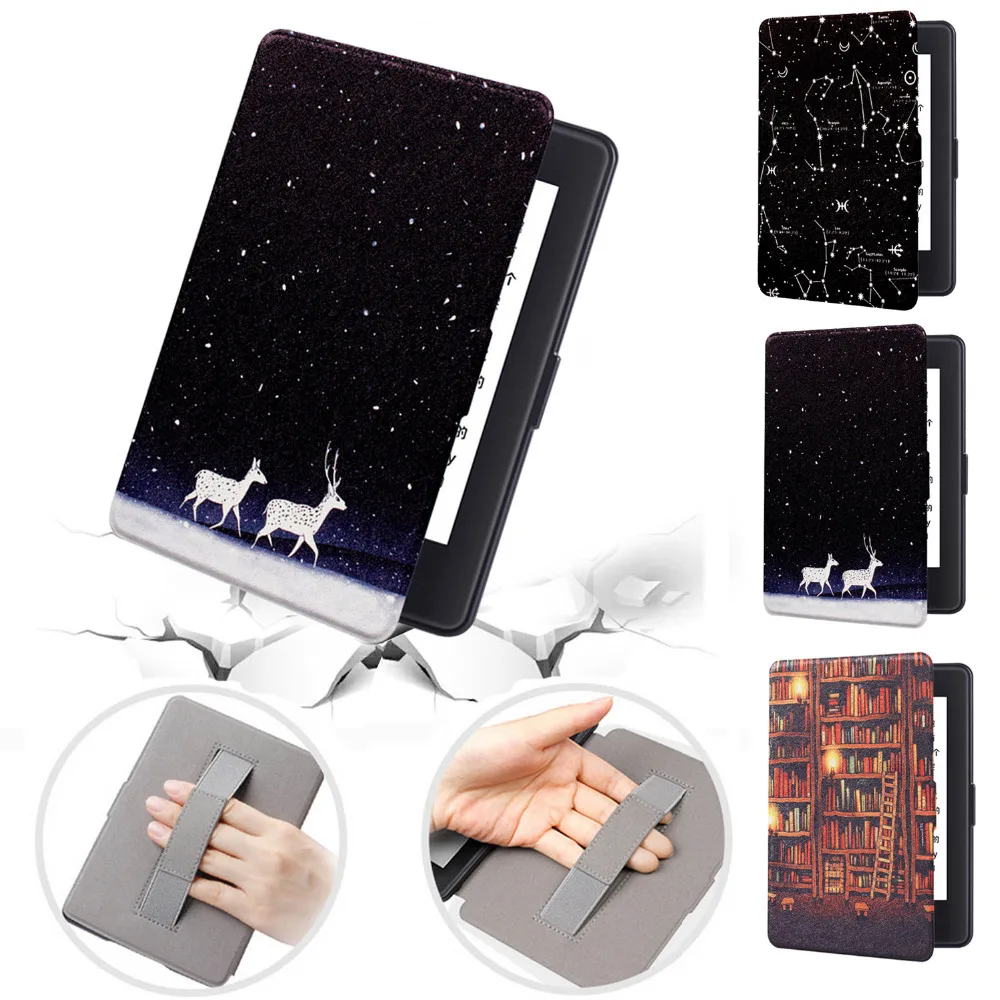 

Besegad E-Book Protective Case Cover Shell Protector with Hand Strap Holder Auto Sleep Wake for Amazon Kindle Paperwhite 1 2 3
