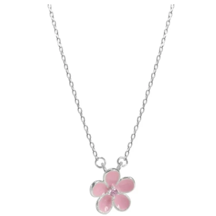 Daisies Cherry Blossoms 925 Sterling Necklaces & Pendants Sakura Flower