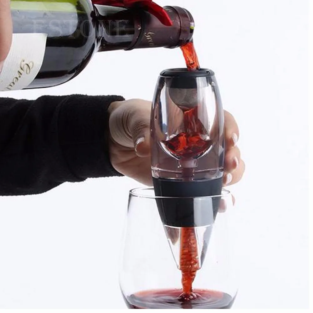 Hot Novos Detalhes sobre o novo 1 pcs Magia Rapida Mengaerasi Decanter Anggur Aerador Essencial Bolsa de Filtro Vermelho
