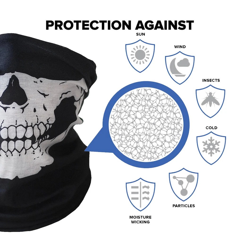 Маска для лица мотоциклетный шарф лицевой щит Призрак Балаклава с рисунком черепа зимние лыжные шеи вечерние велосипедные байкерские фестивальные тактические страйкбольные маски