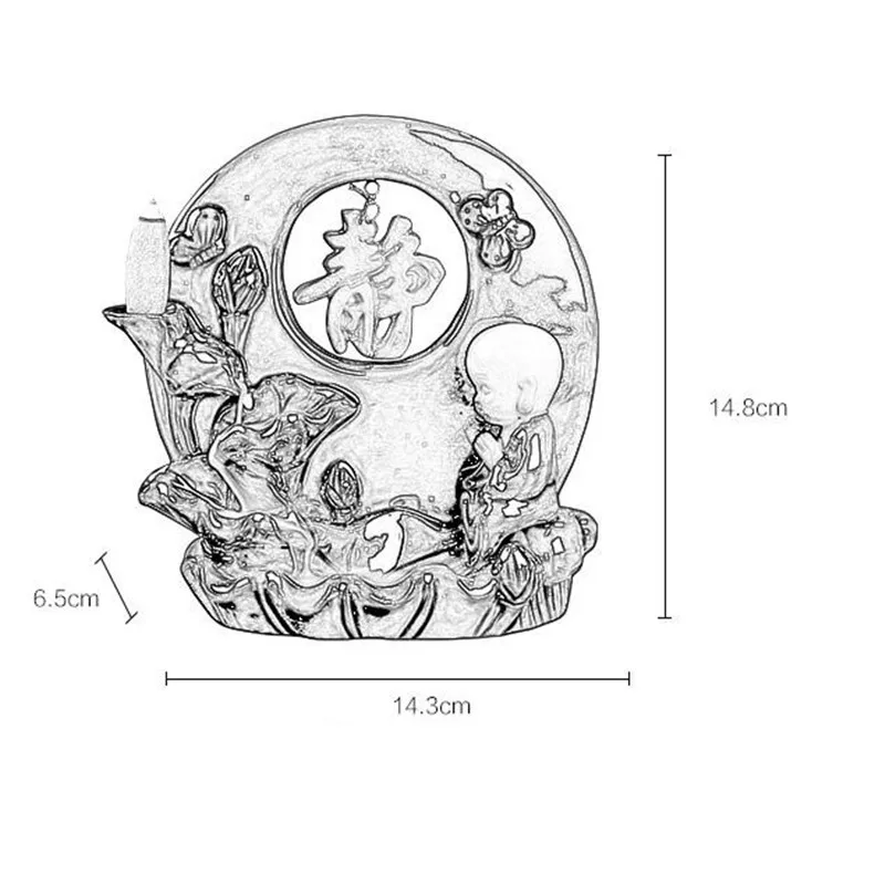 Керамика лотоса Курильница для благовоний горелки из мультфильма «Холодное сердце» маленький Монах Будда Ладан держатель Водопад кран кадило Украшения дома и офиса