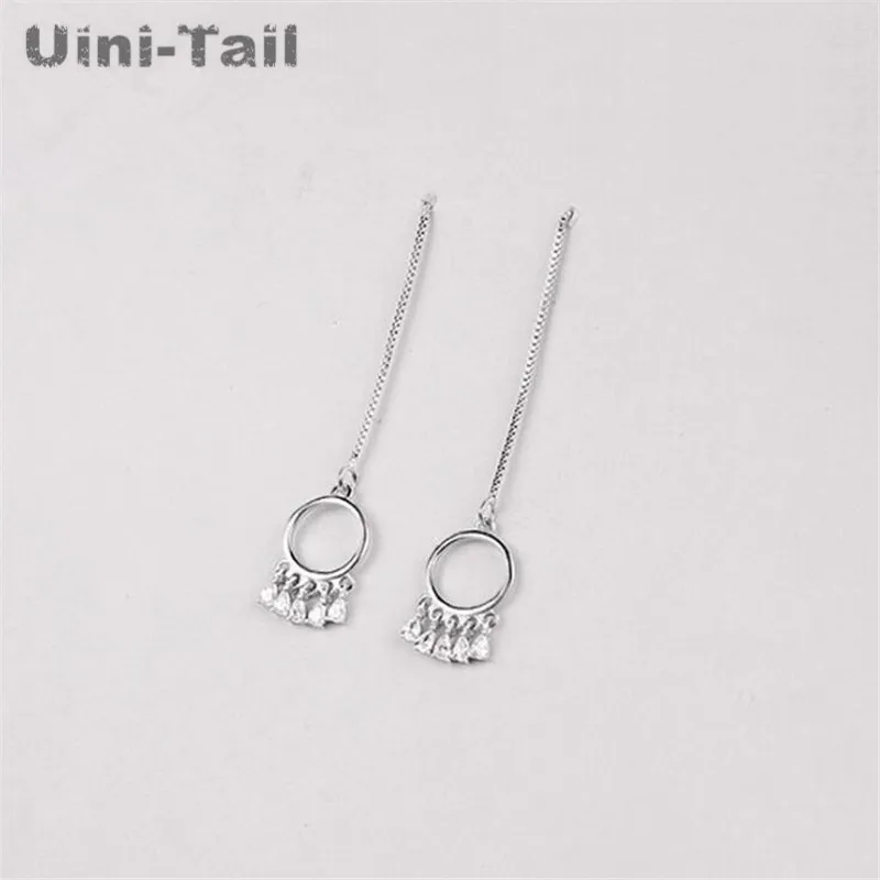 

Uini-Tail hot new 925 sterling silver fashion dream catcher earrings dreamy girl long earrings super fairy temperament Korean