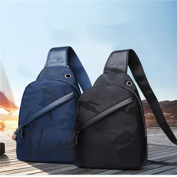 

2019 Men's Shoulder Bag Fashion Outdoor Sports PU Chest Pack Crossbody Handbag Shoulder Bags Men Fanny convenient headphone