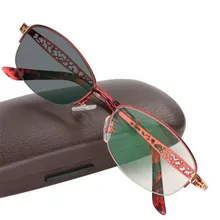 MONGOTEN Женские Ретро фотохромные очки для чтения полуободок сплав оптические очки дальнозоркость диоптрий очки для женщин