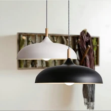 ФОТО Contracted style of Europe type droplight black white aluminium cord pendant light for hanging type restaurant