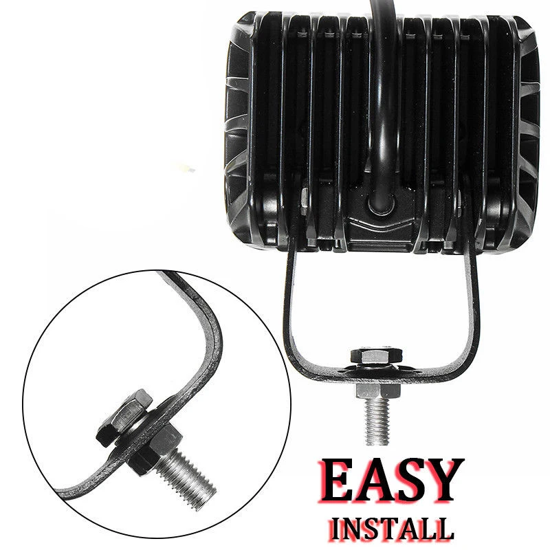 4 Inch 36W LED Side Shooter Work Light Combo Beam White+Amber Offroad Newest