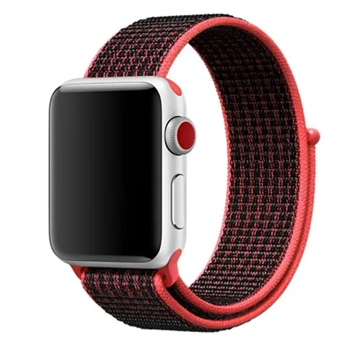 Ремешок для apple watch band 42 мм 38 мм iwatch 4 band 44 мм 40 мм apple watch 4 3 2 1 нейлоновая петля спортивный браслет correa аксессуары - Цвет ремешка: black deep red 10