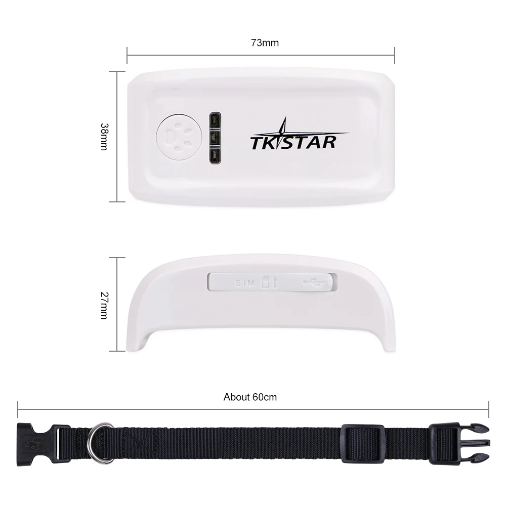 GPS трекер для домашних животных TKSTAR TK909 водонепроницаемый мини в режиме реального