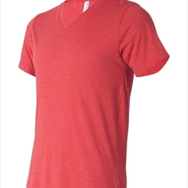 Bella-Canvas C3415 Unisex Short Sleeve V-neck T-Shirt Red Triblend Small (1)